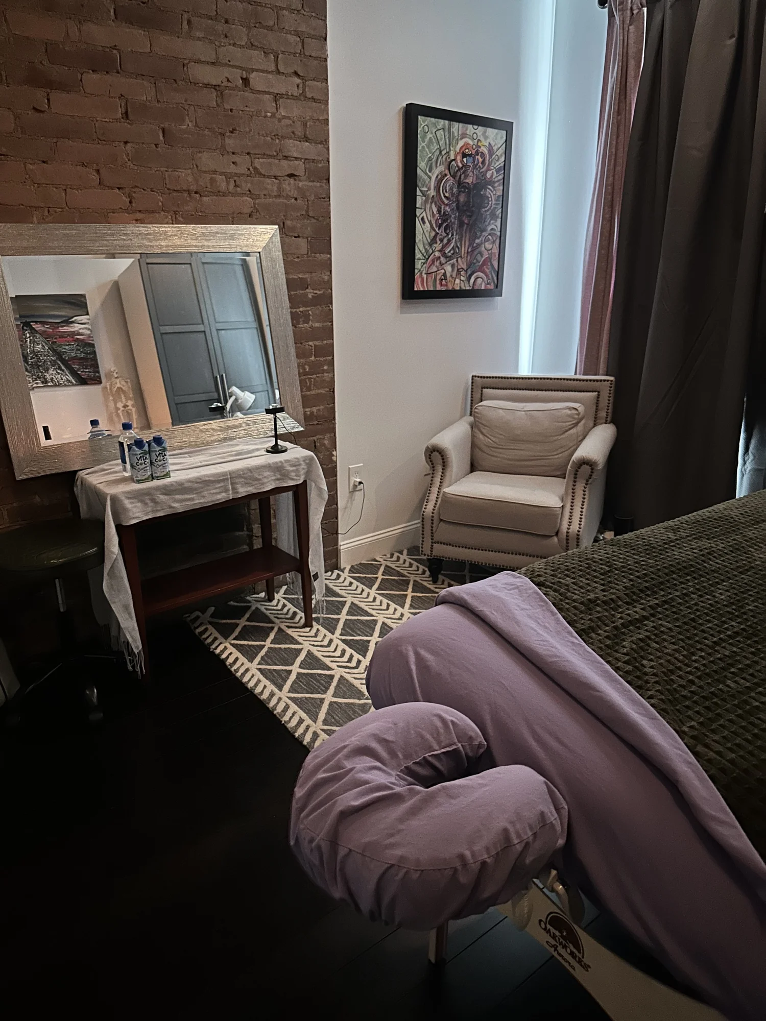 The massage studio space